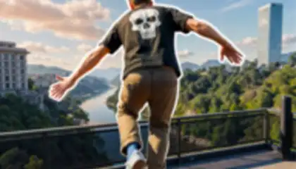 Going Up Jump Parkour Rooftop